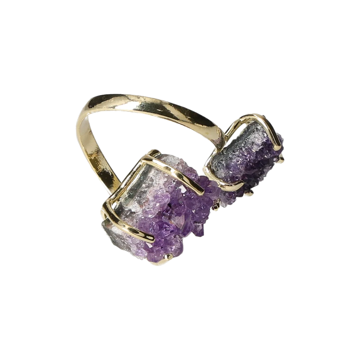 Amethyst Druse Ring  Gold