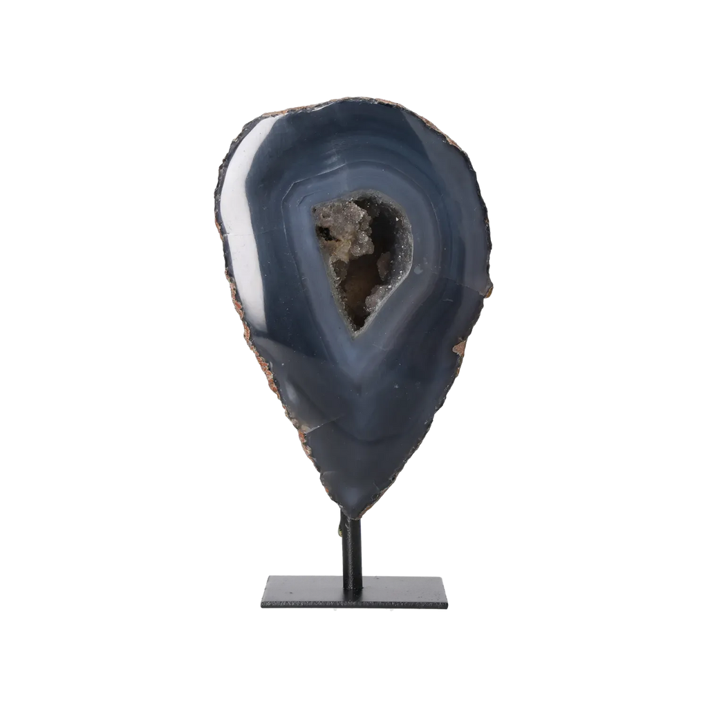 Agate Geode with Quartz on Stand 10000455