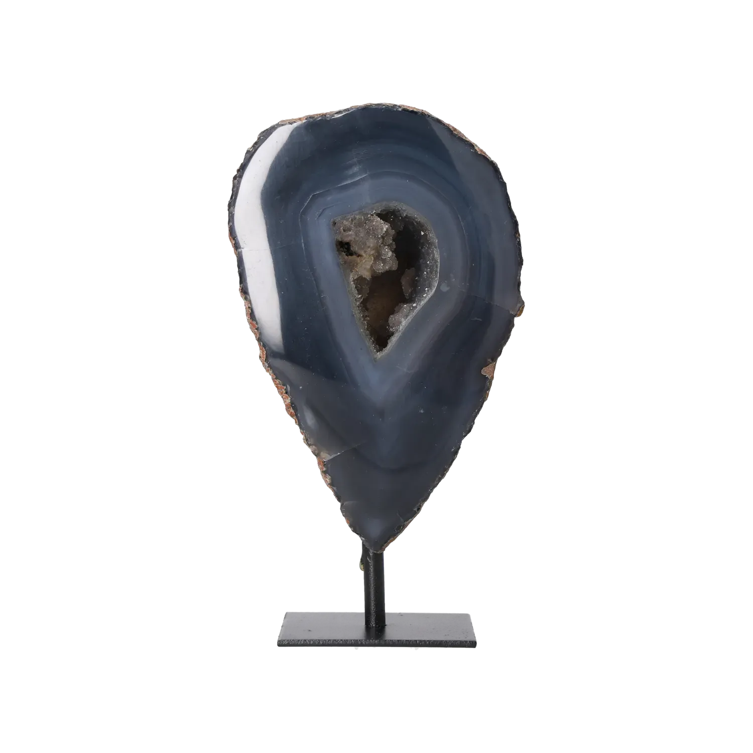Agate Geode with Quartz on Stand 10000455
