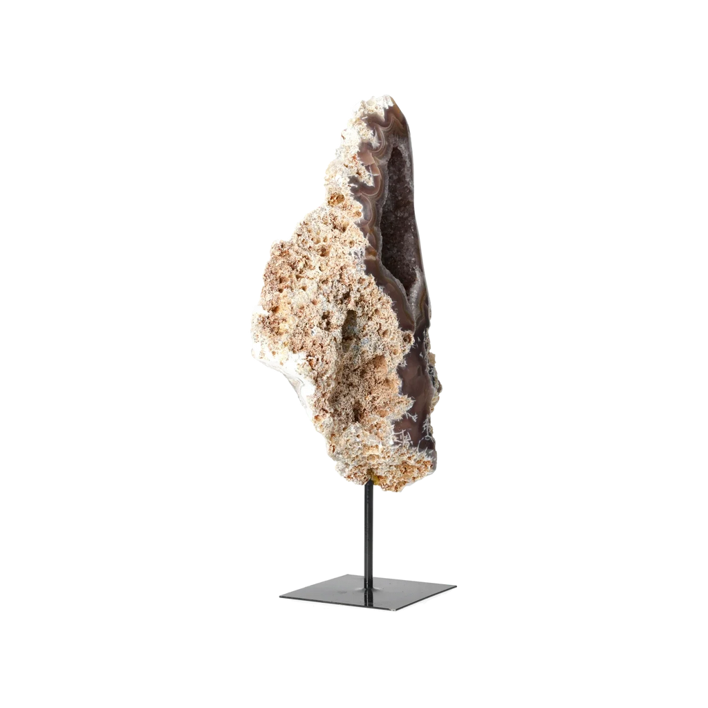 Agate Geode with Quartz on Stand 10000478