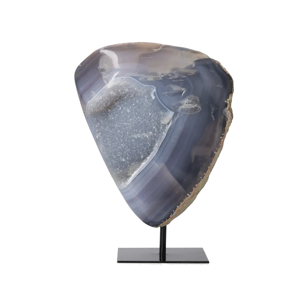 Agate Geode with Quartz on Stand 10000451