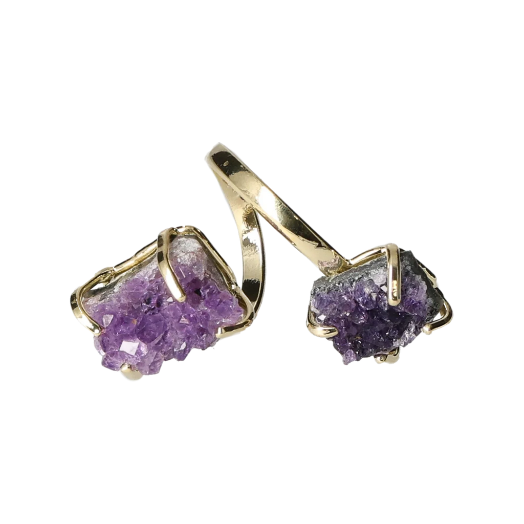 Amethyst Druse Ring  Gold