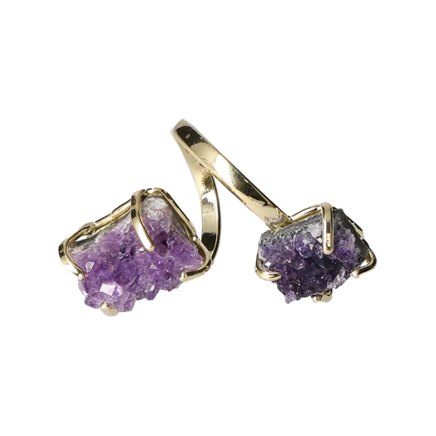 Amethyst Druse Ring  Gold