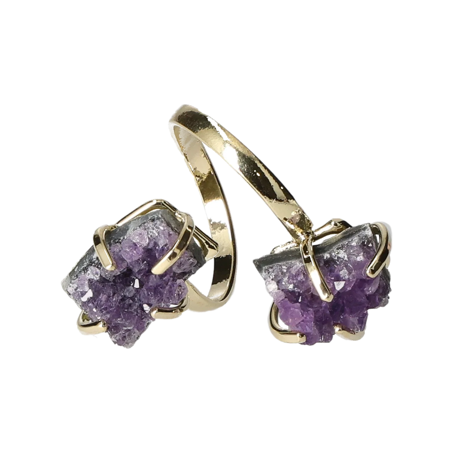 Amethyst Druse Ring  Gold