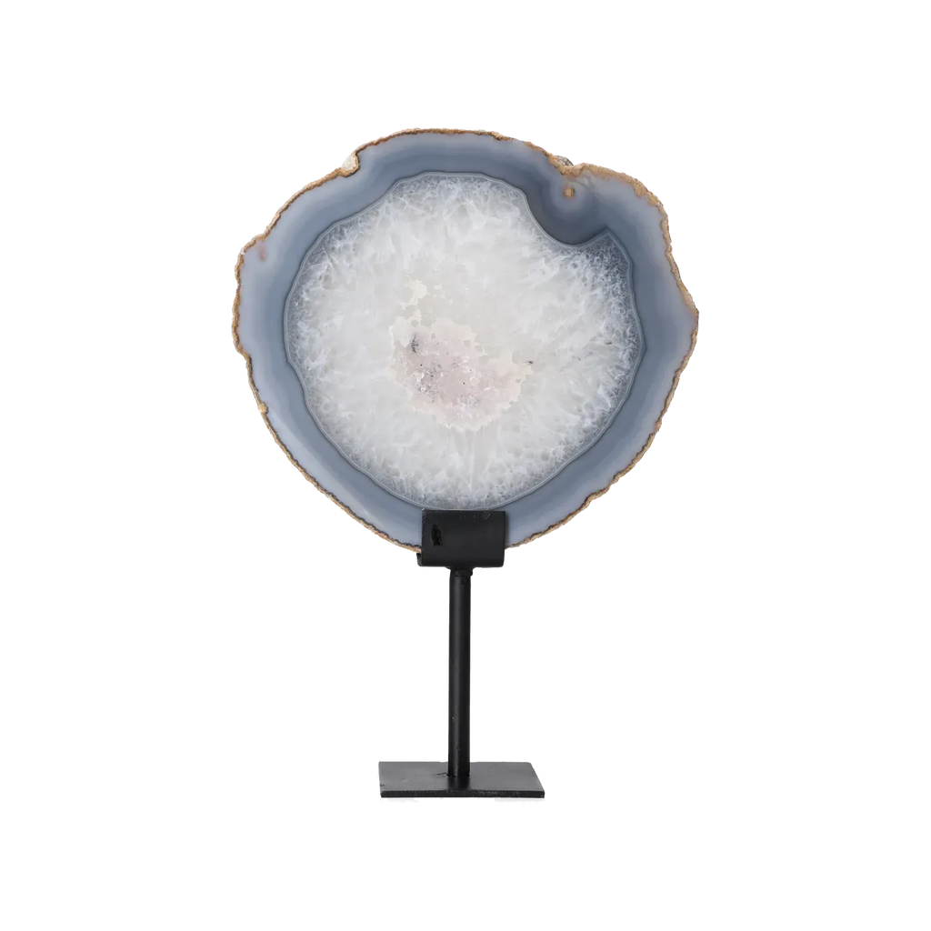 Agate Geode with Quartz on Stand 10000445