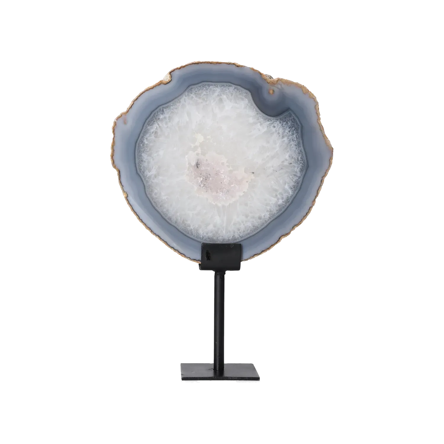 Agate Geode with Quartz on Stand 10000445