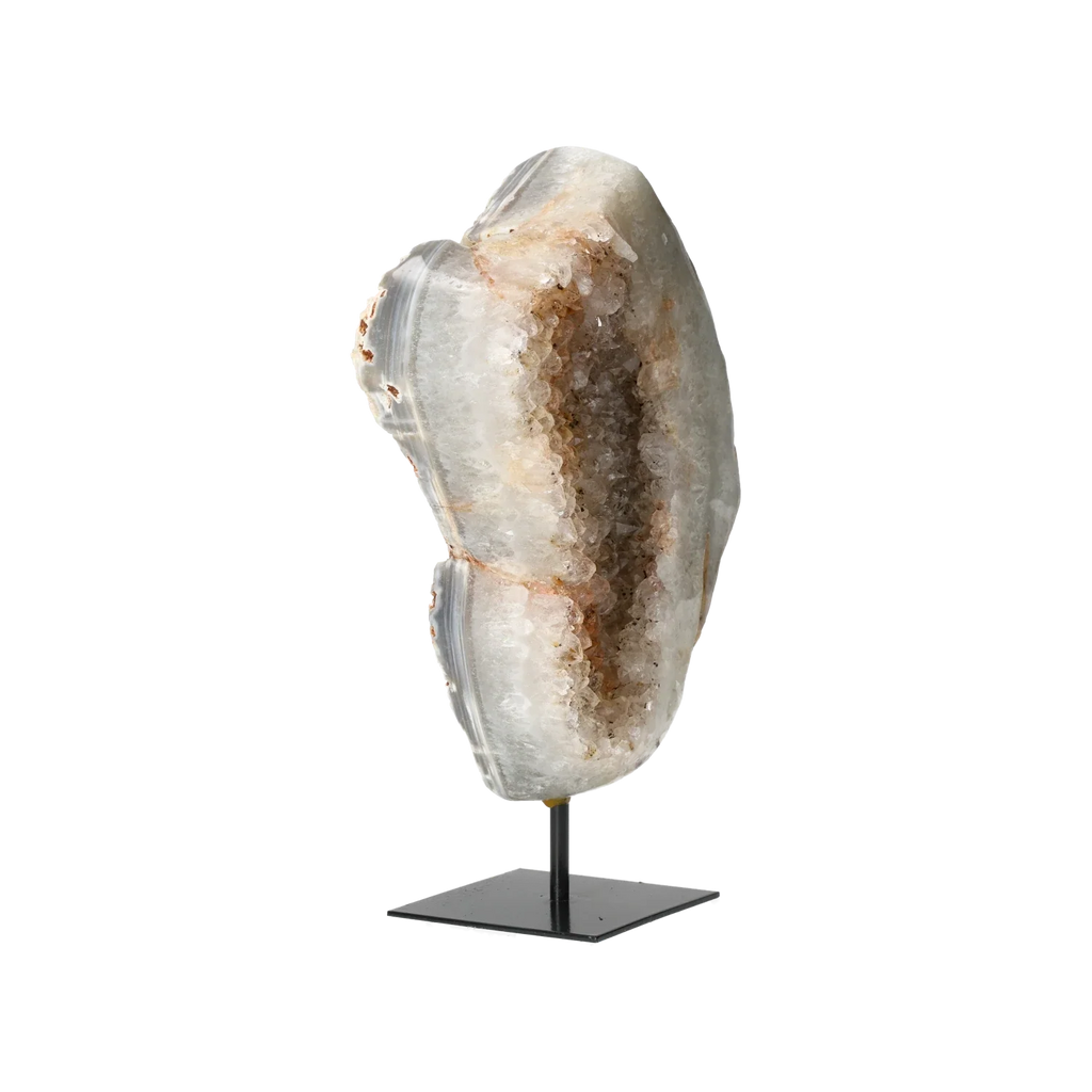 Agate Geode with Quartz on Stand 10000453