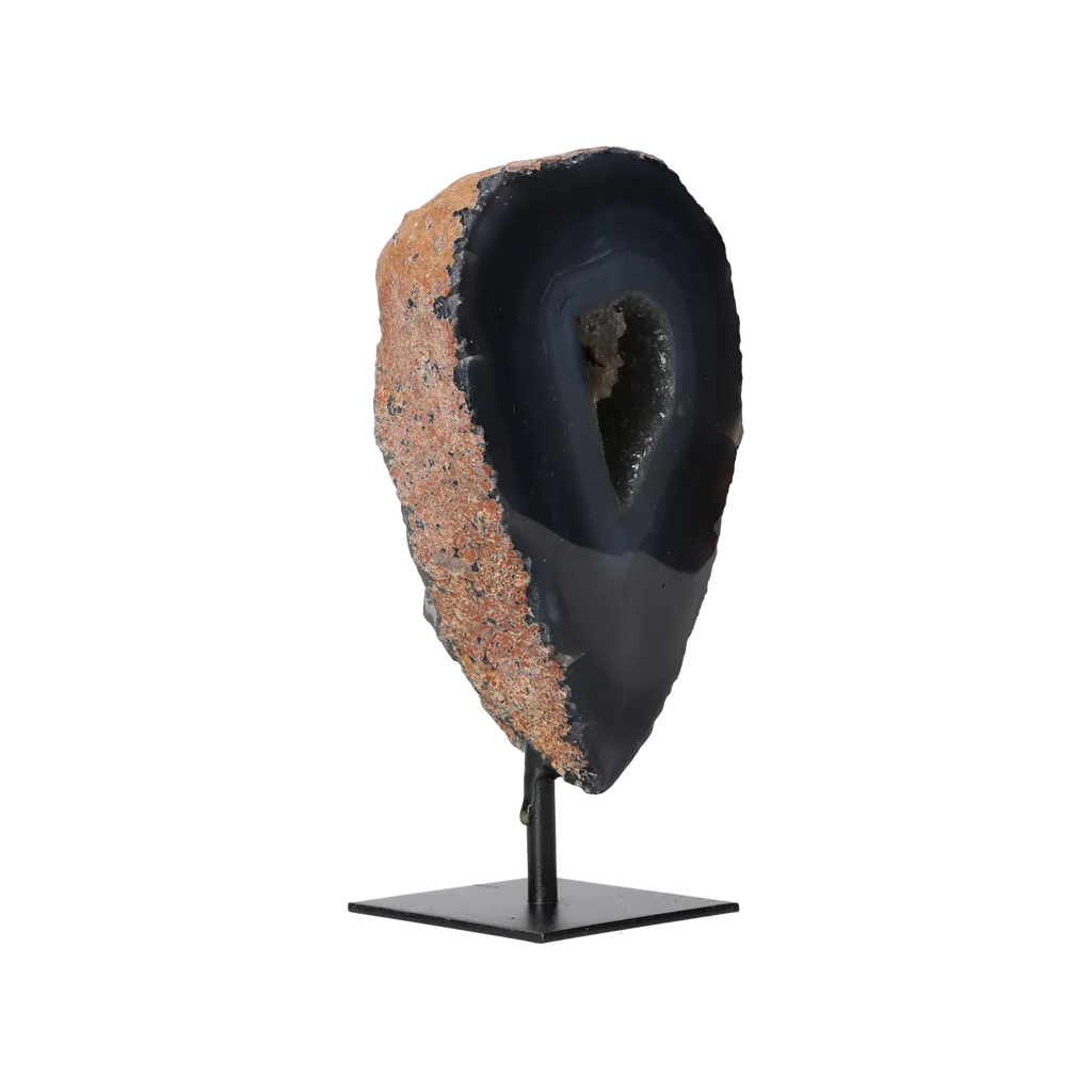Agate Geode with Quartz on Stand 10000455