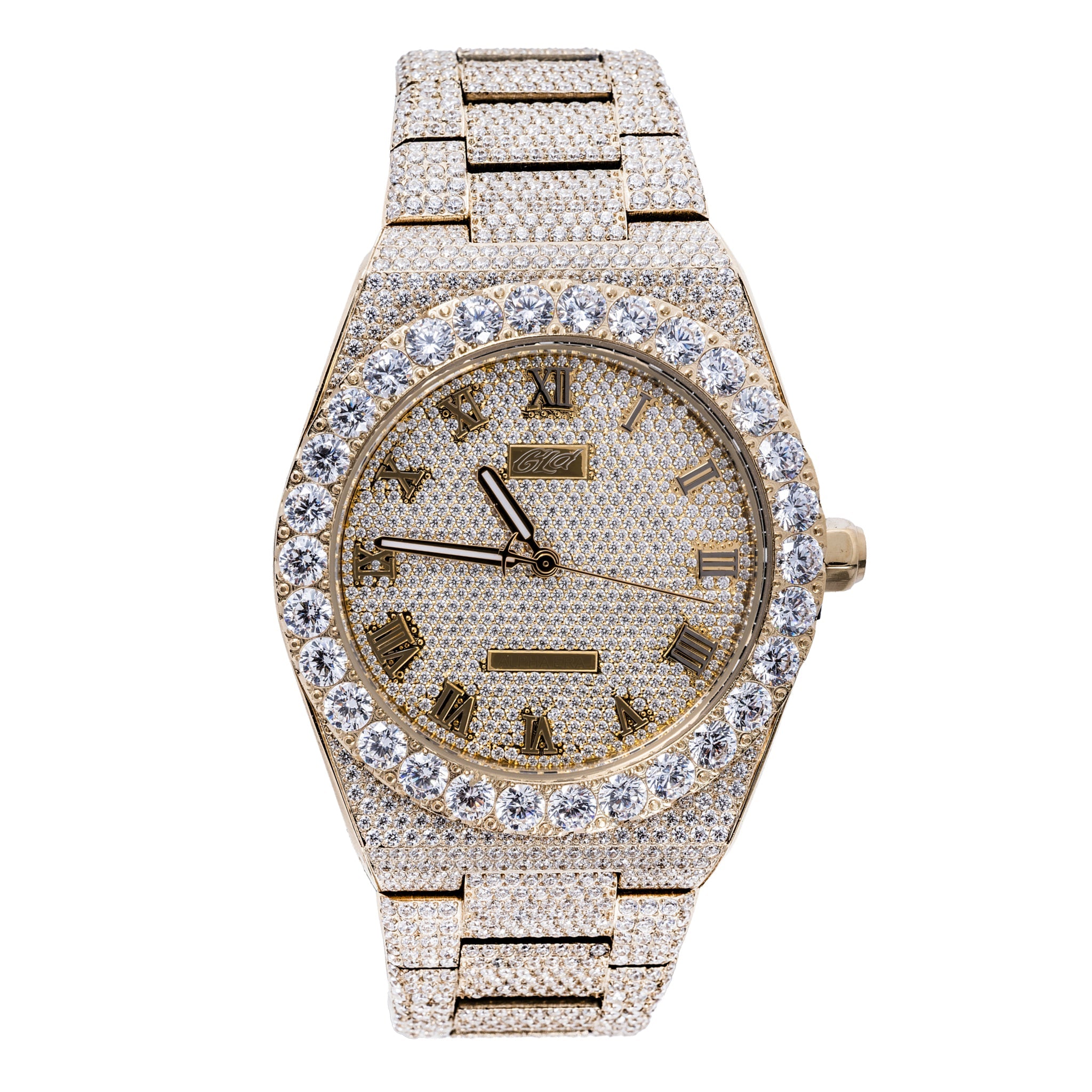 42MM Fully Iced Moissanite Alpha Era® in Gold