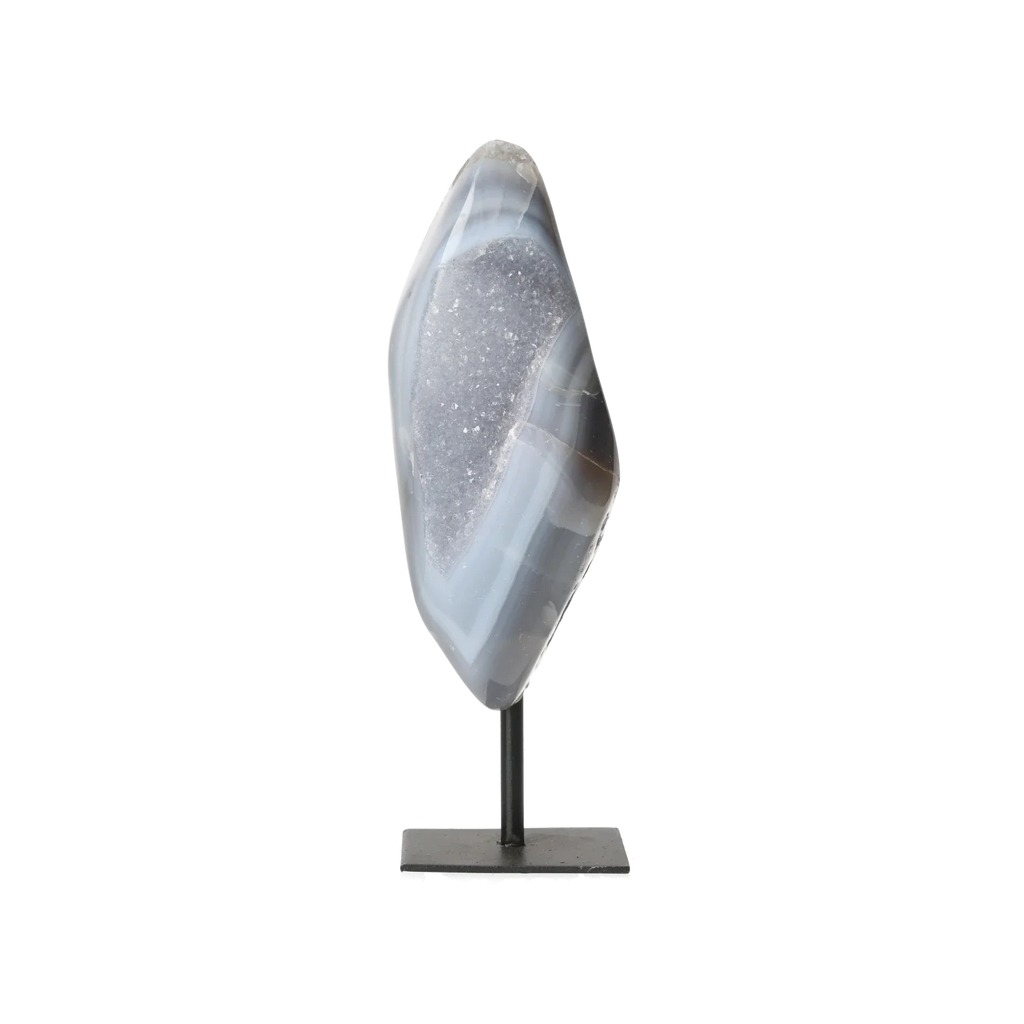 Agate Geode with Quartz on Stand 10000431