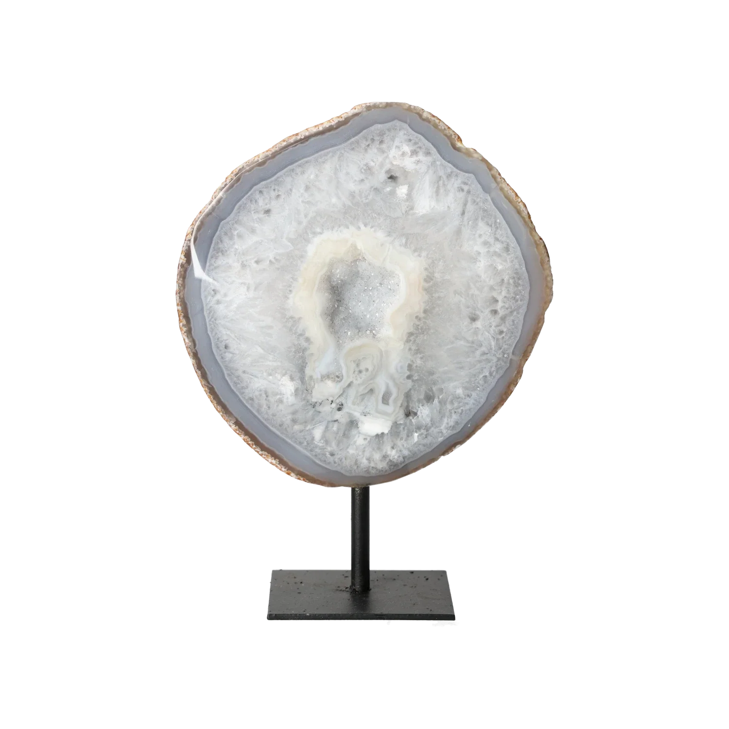 Agate Geode with Quartz on Stand 10000454