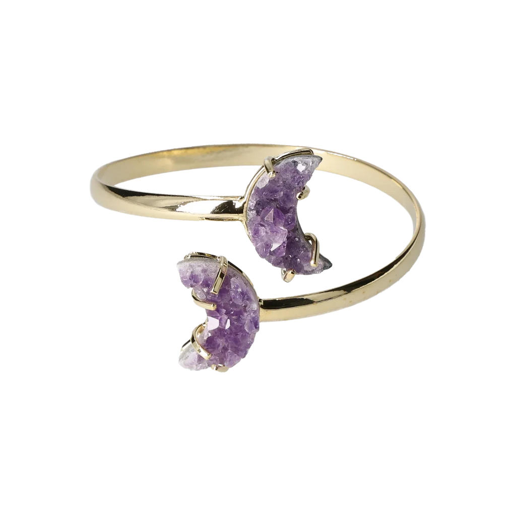 Amethyst Druse Moon Bracelet Gold 40000207