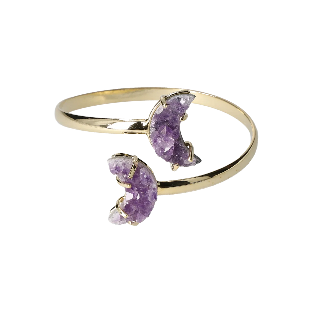 Amethyst Druse Moon Bracelet Gold 40000207