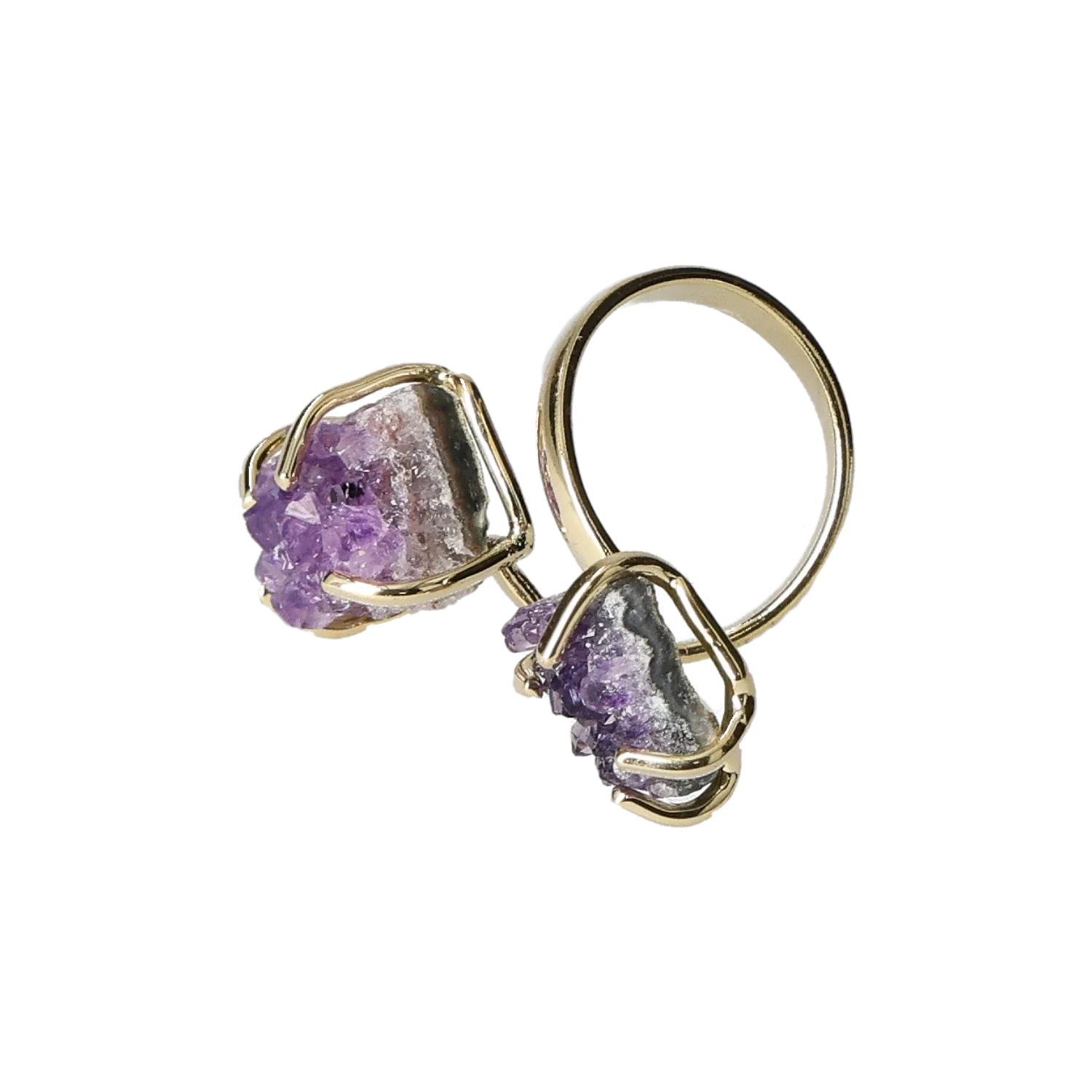 Amethyst Druse Ring  Gold