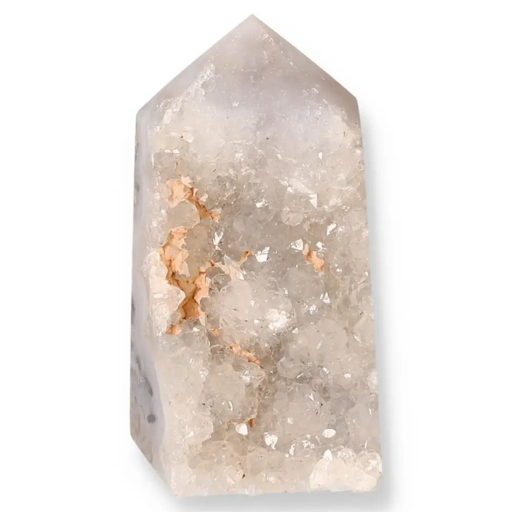 Agate Geoded Points Light beige with white and golden tones. 036542