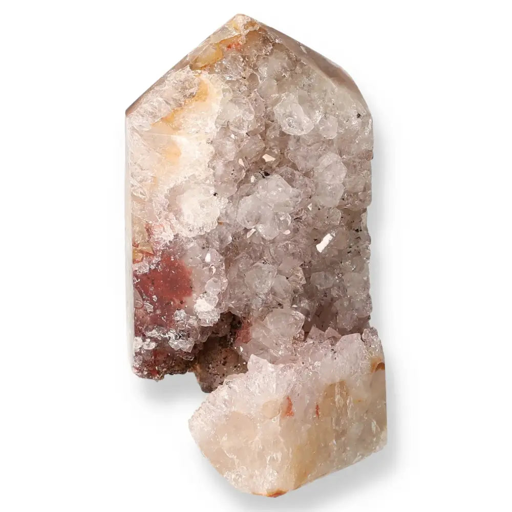 Agate Geoded Points Beige with white and light pink tones. 036870