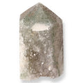 Agate Geoded Points Light gray and beige with white areas. 037846