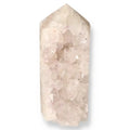 Agate Geoded Points Light beige crystal with subtle, cloudy patterns. 040242