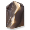 Agate Geoded Points Black with beige and cream swirls. 041638