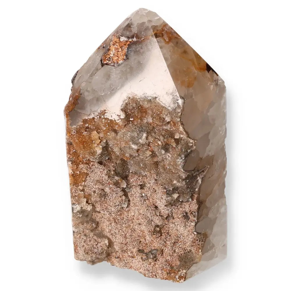 Agate Geoded Points Light brown with white and orange-brown areas. 041775