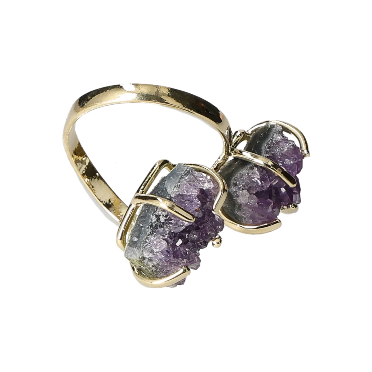 Amethyst Druse Ring  Gold
