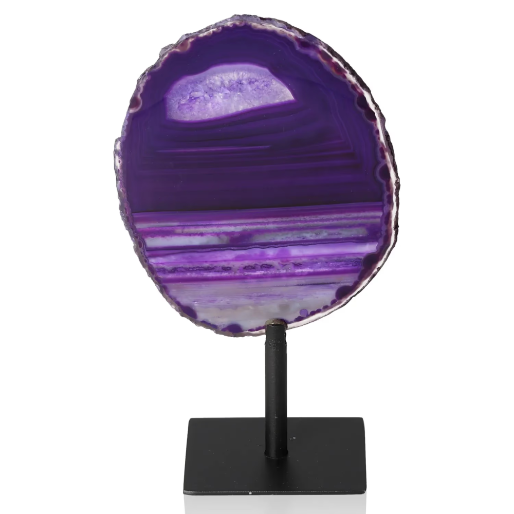Agate Slice on Metal Stand 036306