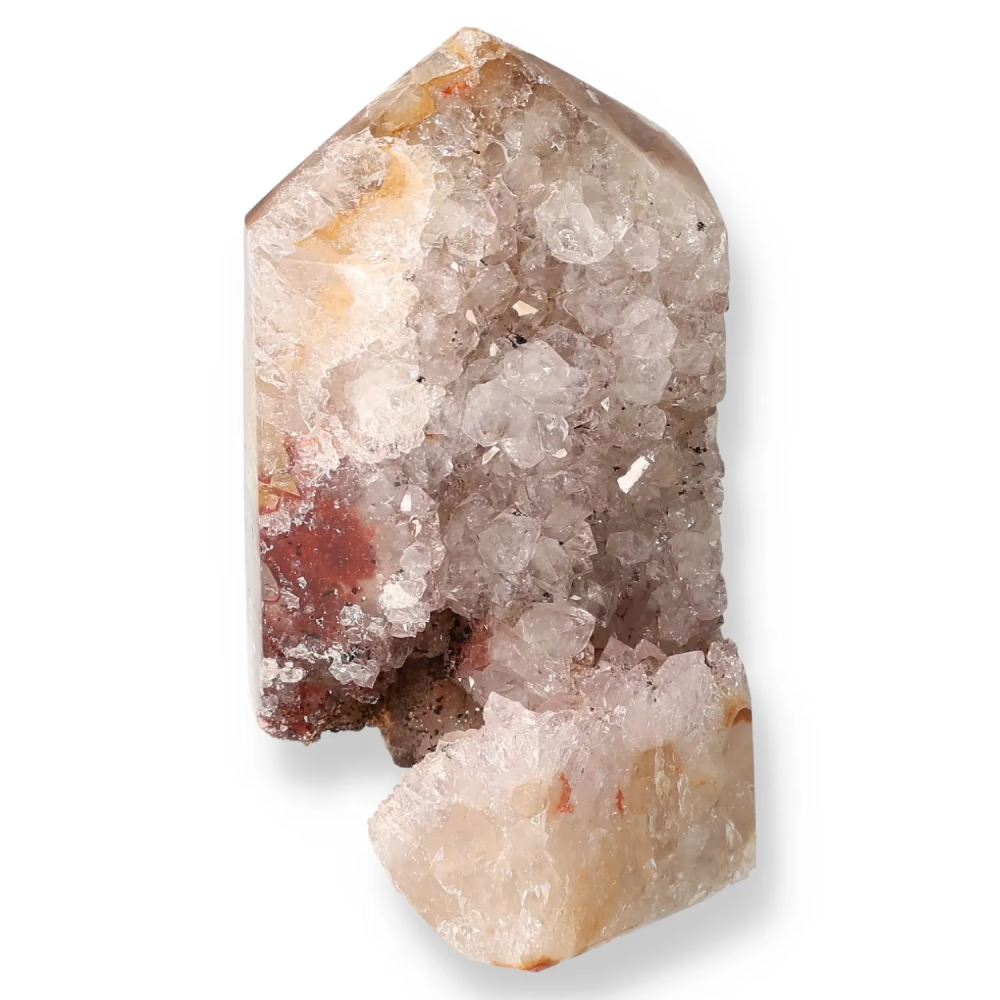 Agate Geoded Points Beige with white and light pink tones. 036870