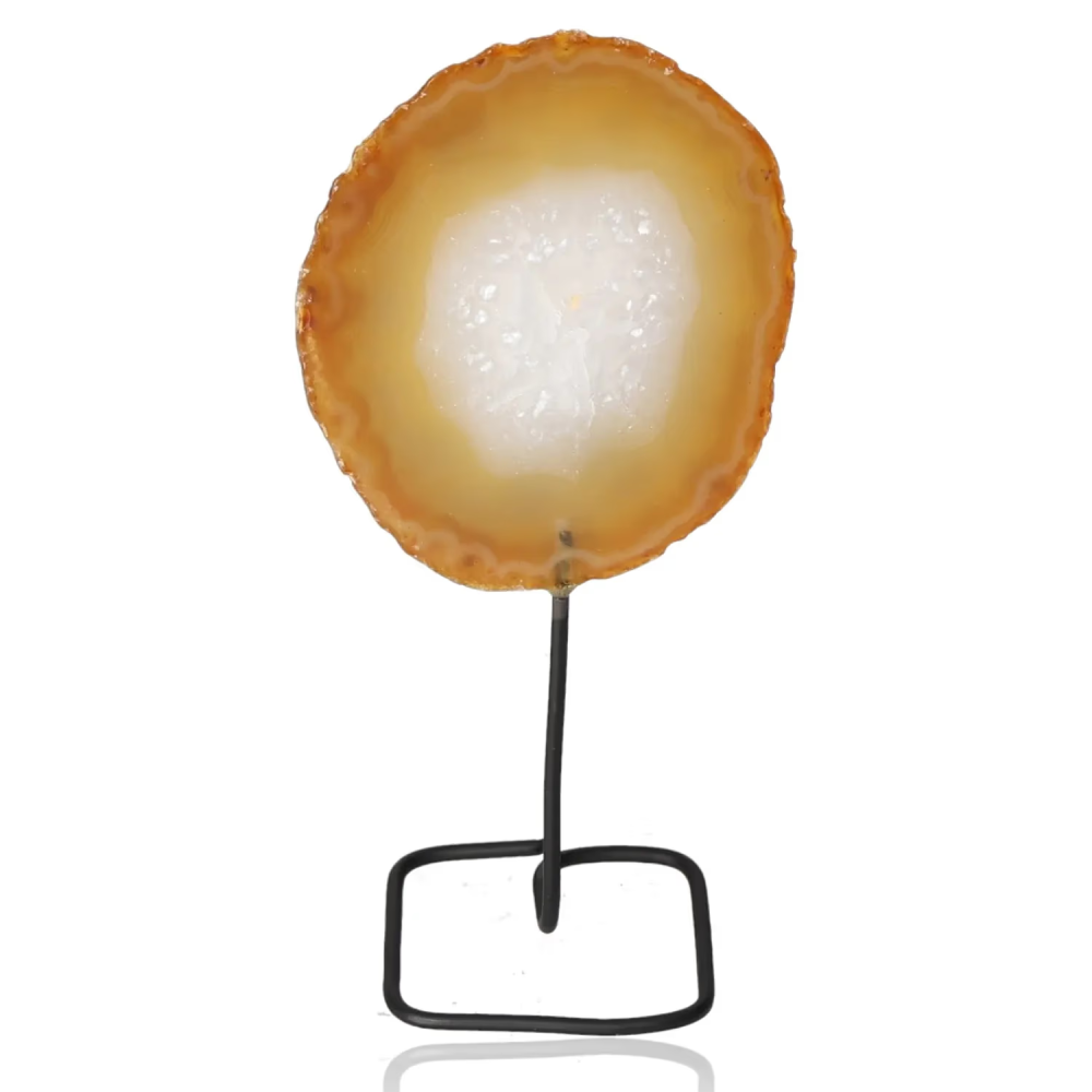 Agate Slice on Metal Stand 037587