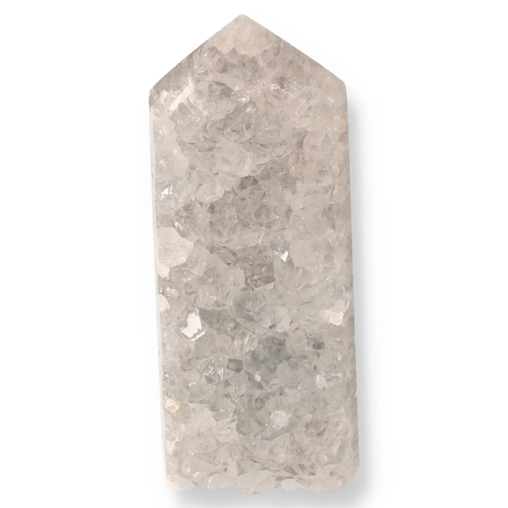 Agate Geoded Points Light beige with faint white and cream patterns. 038096