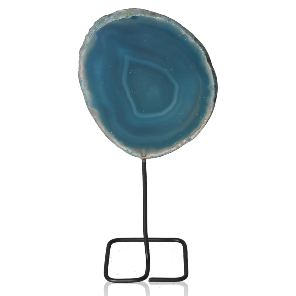 Agate Slice on Metal Stand 038140