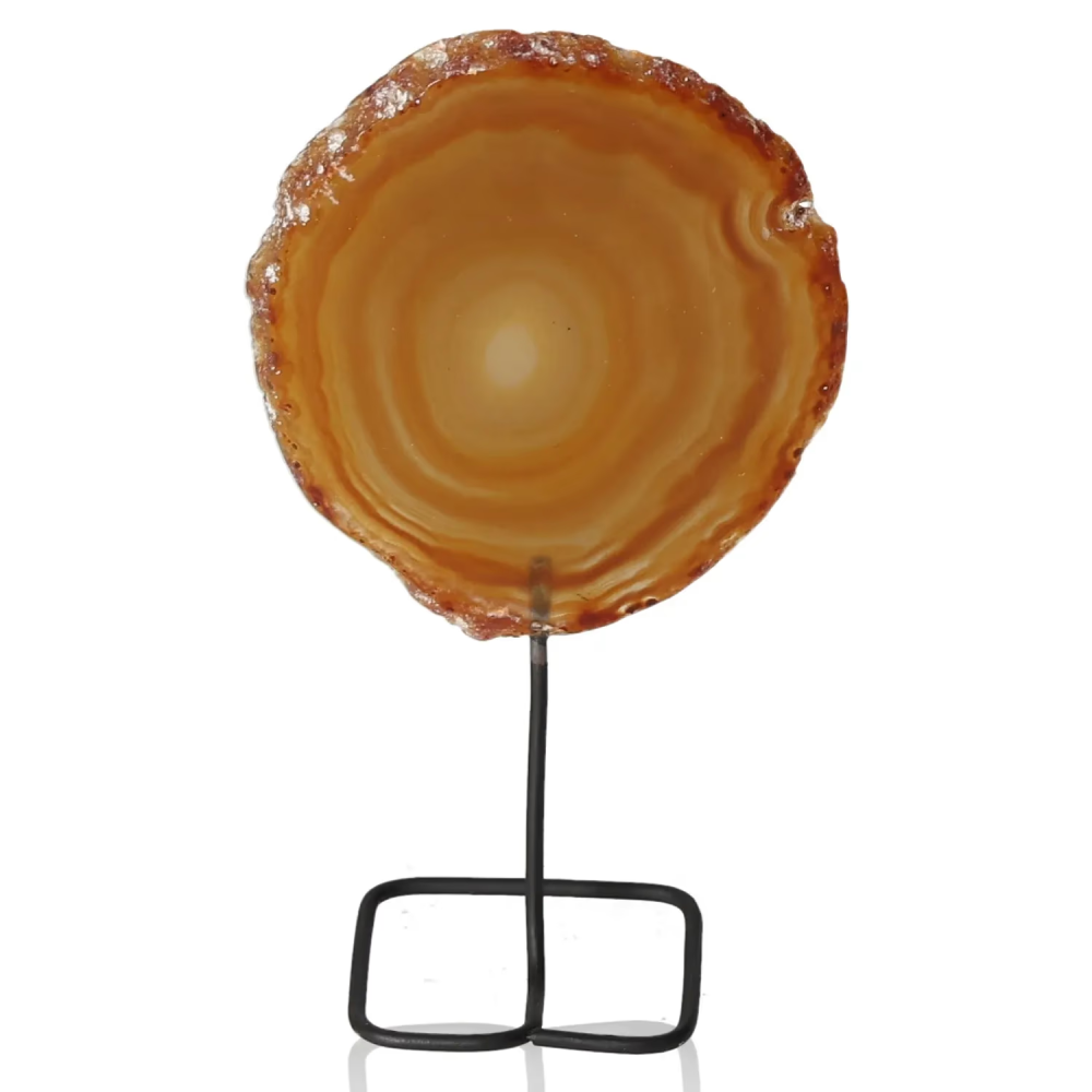 Agate Slice on Metal Stand 039574
