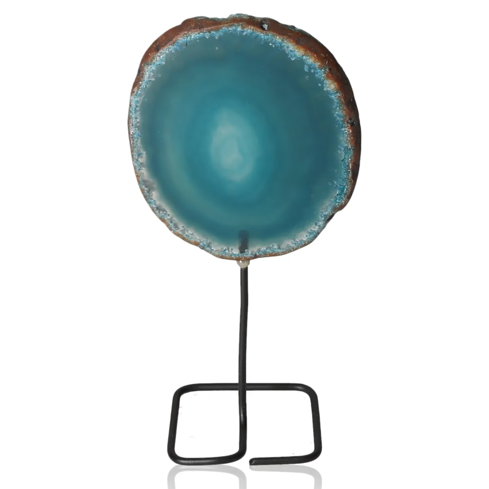 Agate Slice on Metal Stand 039864