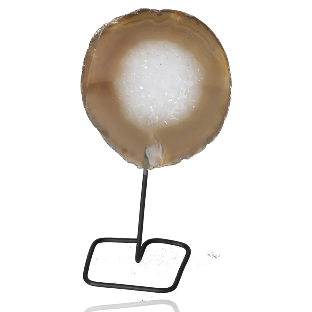 Agate Slice on Metal Stand 040136