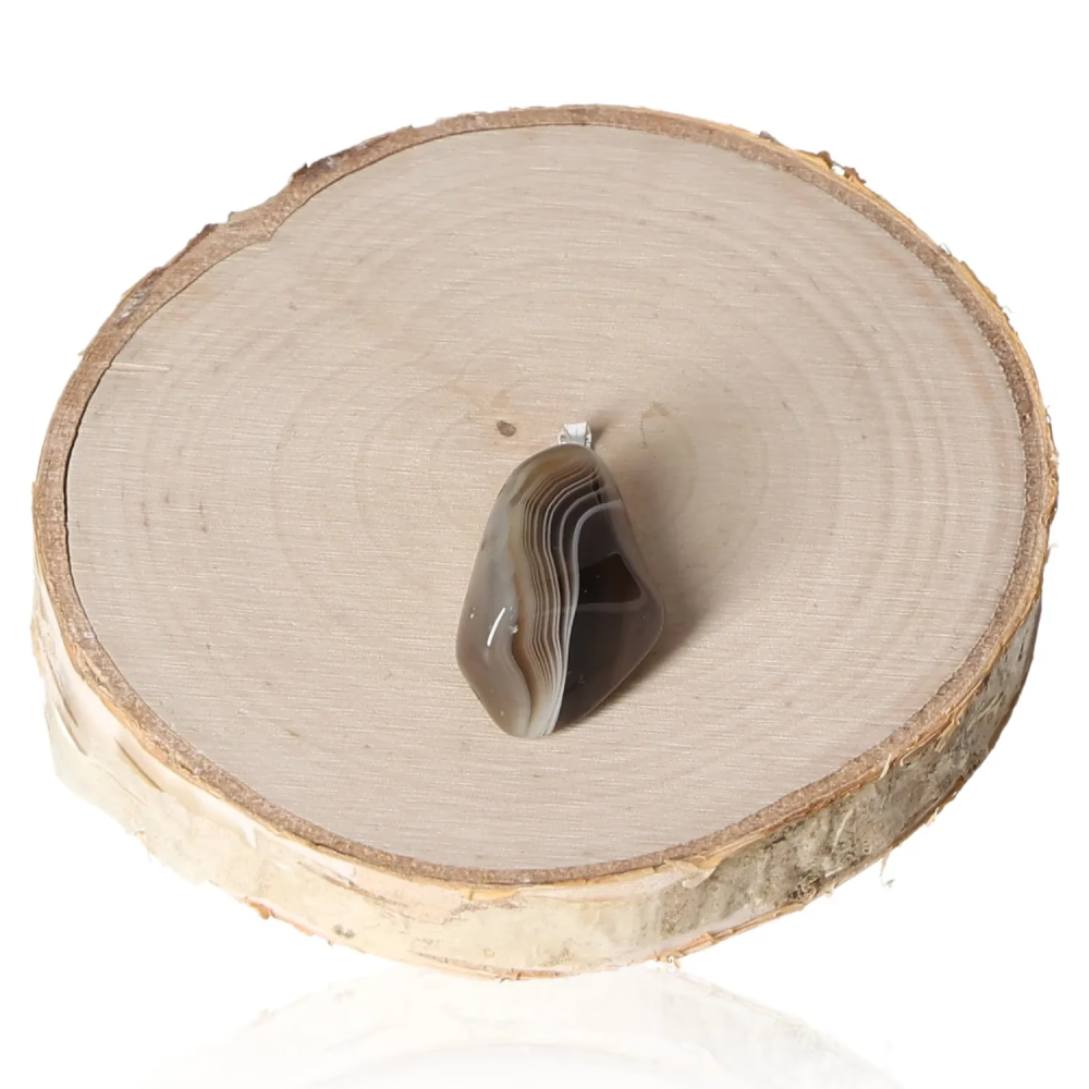 Agate Grey Tumbled Pendant 555470 P30