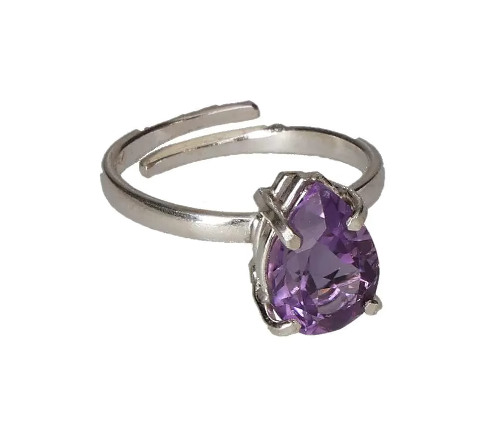 Amethyst Drop Sterling Ring Silver 600026 P30