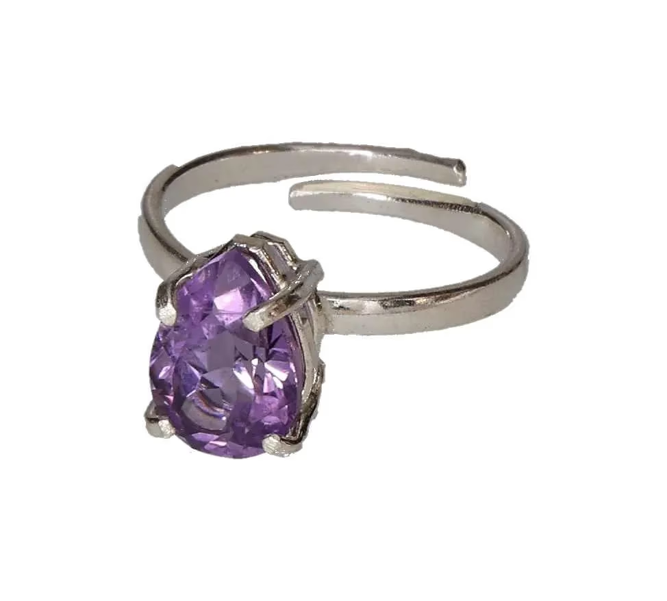 Amethyst Drop Sterling Ring Silver 600026 P30