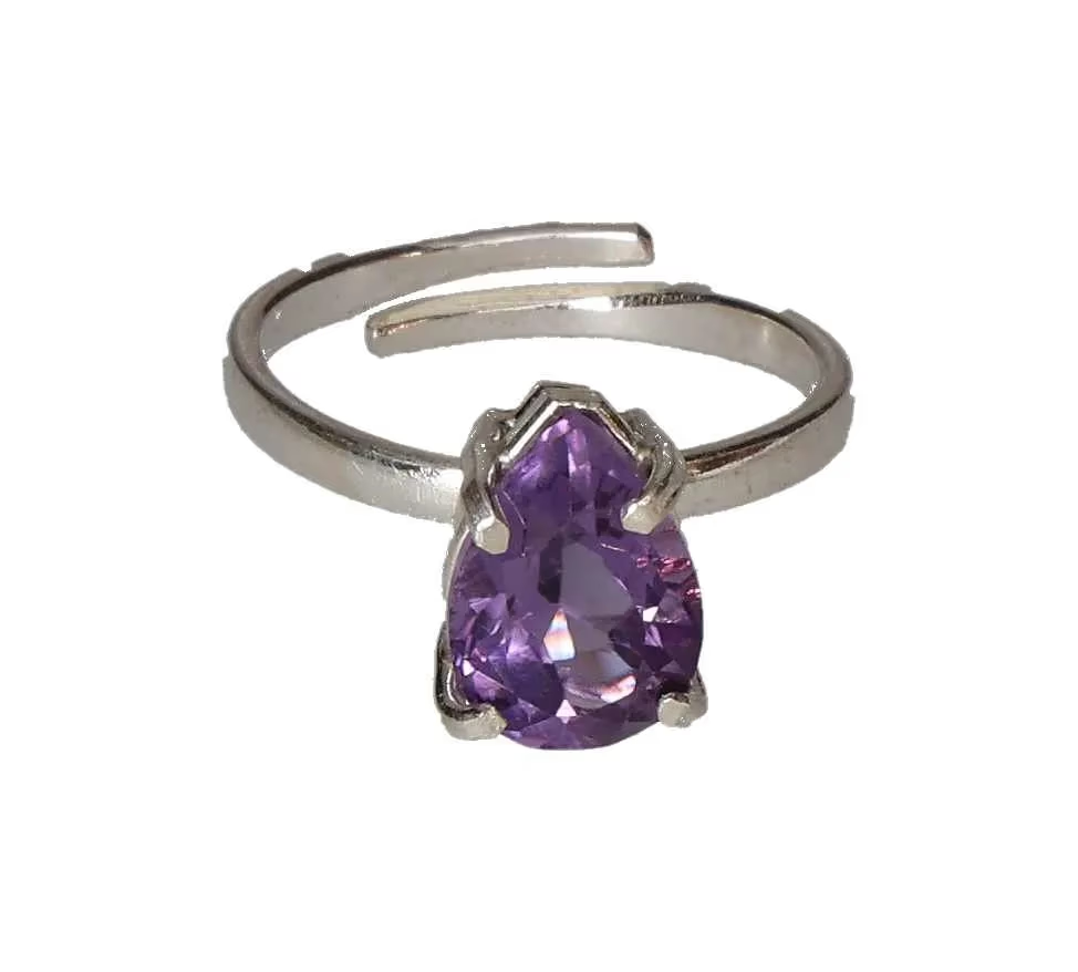 Amethyst Drop Sterling Ring Silver 600026 P30