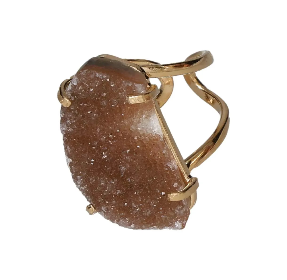 Amethyst Cluster Arc And Wire Ring Gold 600729 P30