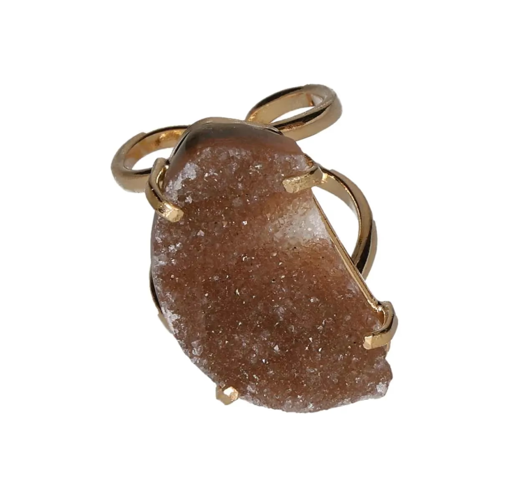 Amethyst Cluster Arc And Wire Ring Gold 600729 P30