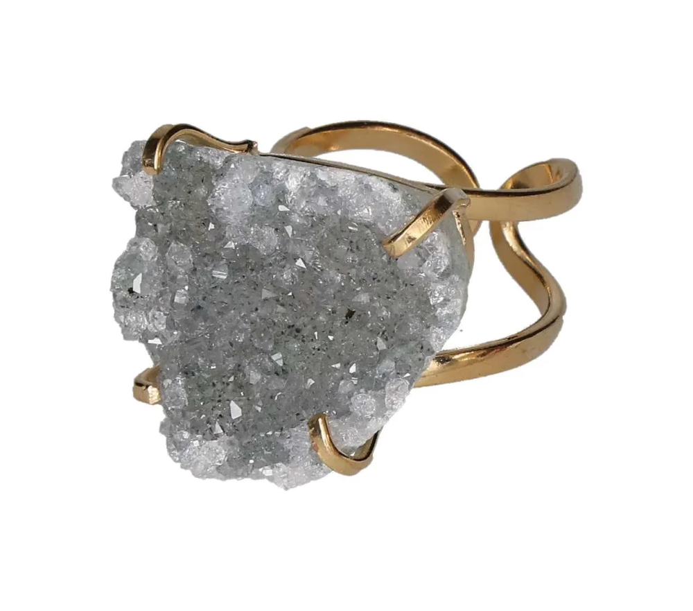 Amethyst Cluster Arc And Wire Ring Gold 600750 P30