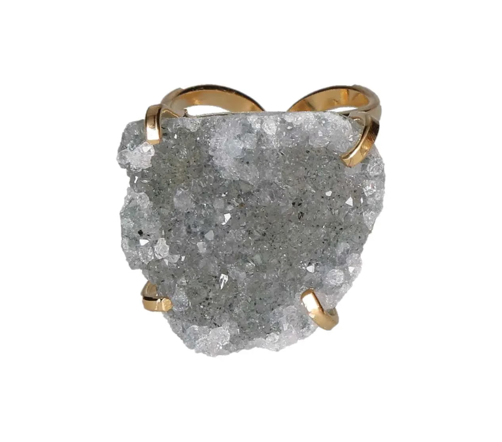 Amethyst Cluster Arc And Wire Ring Gold 600750 P30