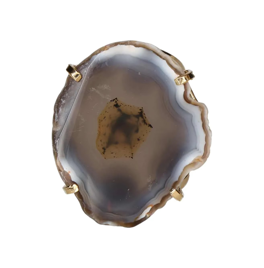 Agate Slice Arc And Wire Ring Gold 603119 P30