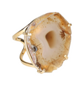 Agate Slice Arc And Wire Ring Gold 603140 P30