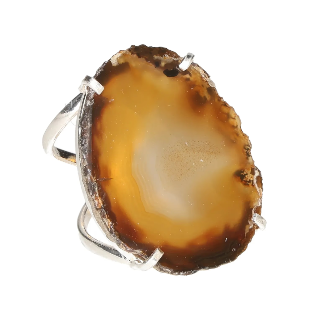 Agate Slice Arc And Wire Ring Gold 603201 P30