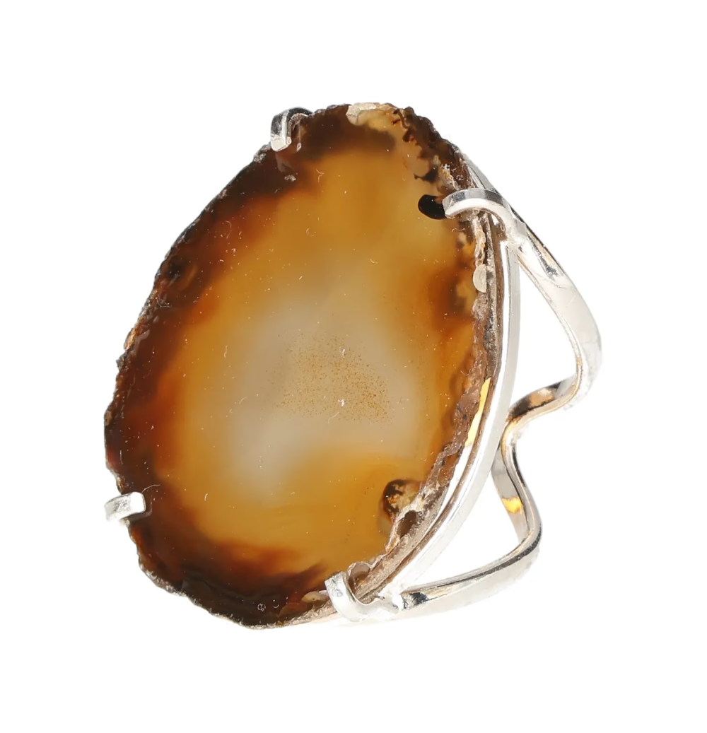 Agate Slice Arc And Wire Ring Gold 603201 P30