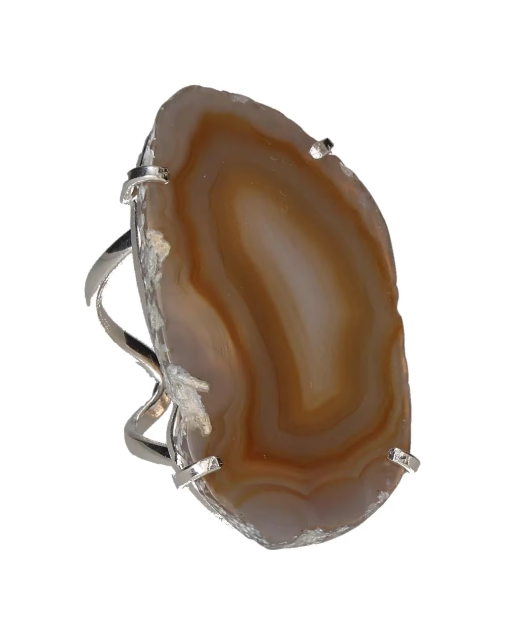 Agate Slice Arc And Wire Ring Silver 603225 P30