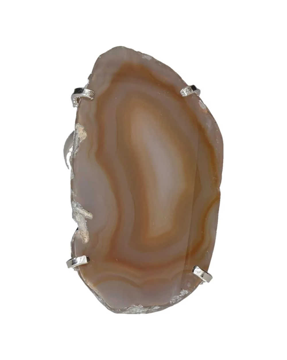Agate Slice Arc And Wire Ring Silver 603225 P30