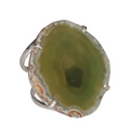 Agate Slice Arc And Wire Ring Silver 603256 P30