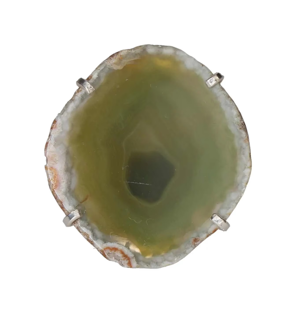 Agate Slice Arc And Wire Ring Silver 603256 P30