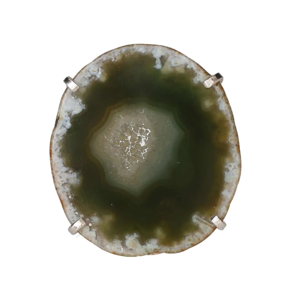 Agate Slice Arc And Wire Ring Silver 603287 P30